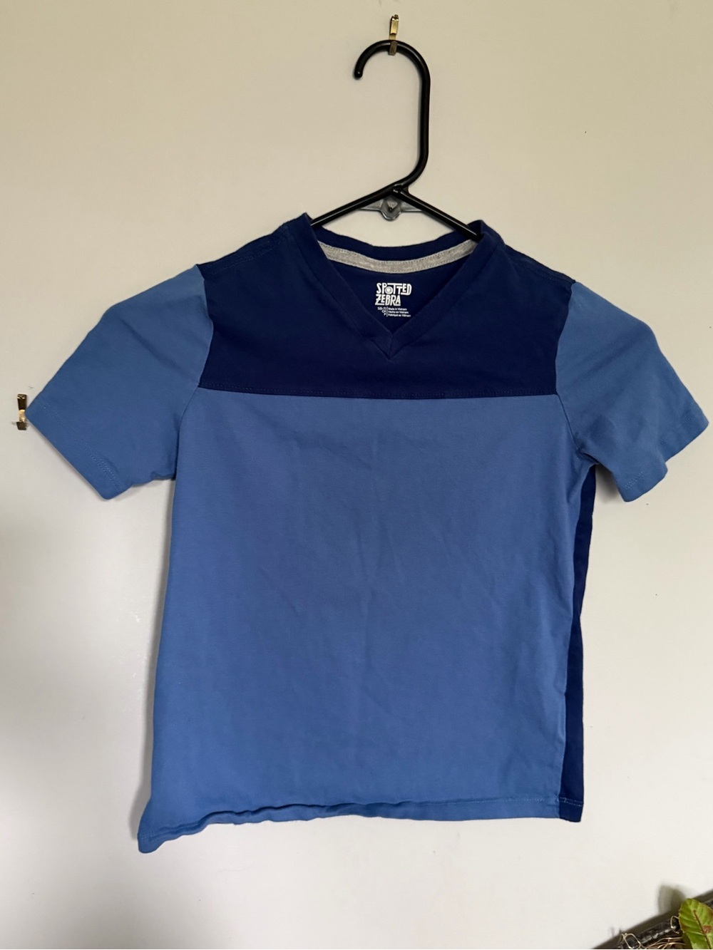 Spotted Zebra Boys Blue Colorblock Short Sleeve Tee